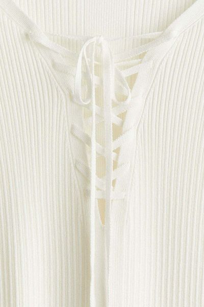 H&M Lacing-detail rib-knit top