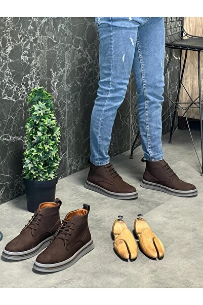 Paulo 10600 ΚΑΦΕ ΑΝΔΡΙΚΕΣ ΜΠΟΤΕΣ ΑΠΟ ΓΝΗΣΙΟ ΔΕΡΜΑ NUBUCK