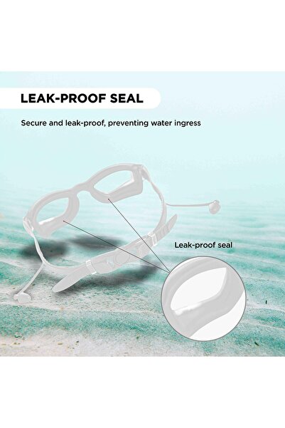 Endless Stylish Swimming Goggle with Anti-Fog & UV Protection | Leak Proof | White | Free Size | Silicon, PU