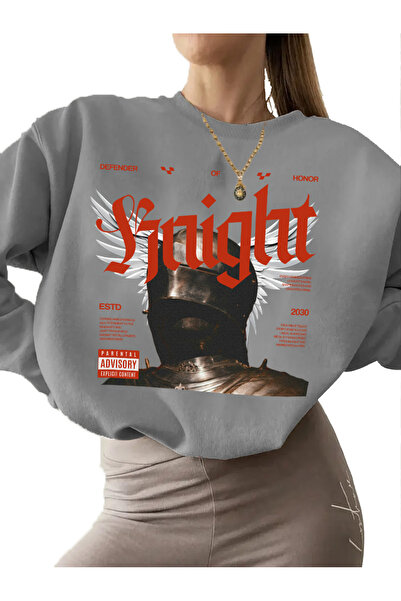 DogFish Hanorac Urban Unisex Knight - Decolteu tip crew neck, Imprimat, 3 fire