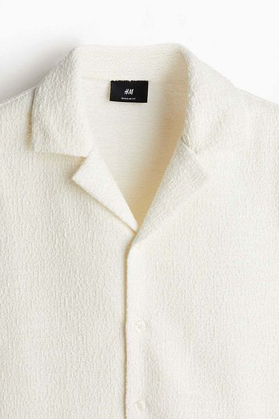 H&M Regular Fit Textured Resort Shirt