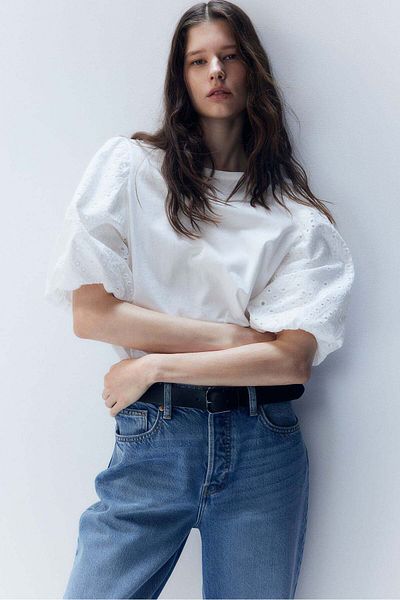 H&M Balloon-sleeved Top