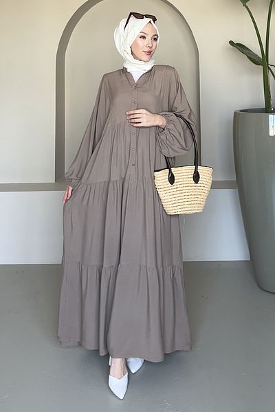 Saklı Butik Nurane Φόρεμα Bohemian με μισό κουμπί SK-8397