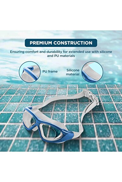 Endless Stylish Swimming Goggle with Anti-Fog & UV Protection | Blue | Silicon, PU | Leak Proof | One Size