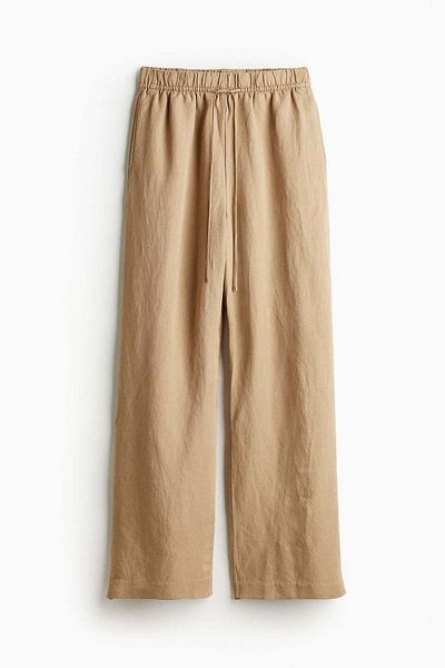 H&M Linen-blend pull-on trousers