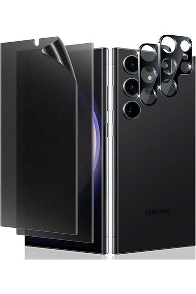 AWH [2+2 Pack] Samsung S23 Ultra Matte Privacy Screen Protector, Anti-Spy & Camera Lens Protector