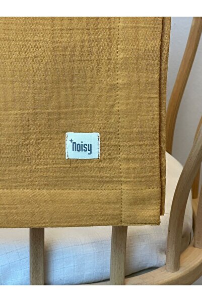 NOİSY TEKSTİL Organic 100% Cotton Muslin Blanket and Blanket 2 Layers, Yellow and Baby 100 X 100 cm