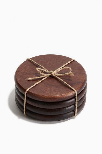 H&M 4-pack wooden coasters