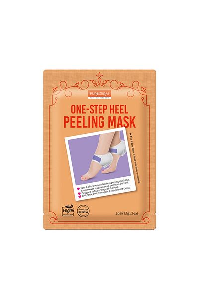 Purederm - Vegan heel peeling mask, 1 pair 2x3g