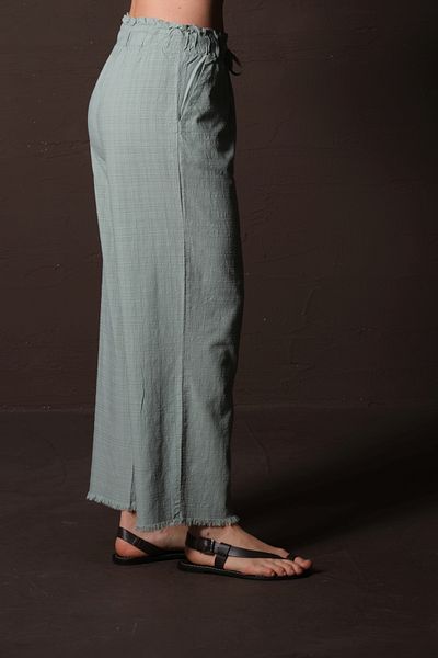 Maule Portofino Cotton Elastic and Gathered Ruh Hasan Leg Ankle Corks Summer Women's Pants