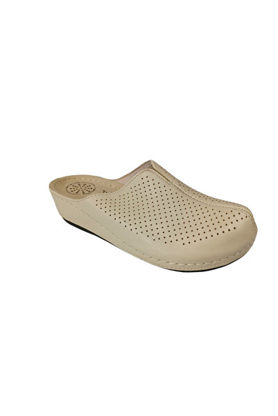 BENTO 15050 Cream Closed Toe Anatomical Women's Slippers