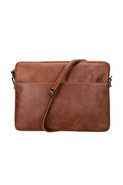 Lev Leather Висококачествена чанта за лаптоп и таблет от естествена кожа за 14" и 16" - стилна, издръжлива и защитна