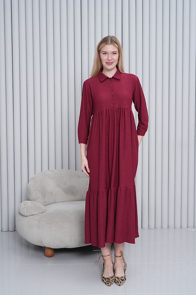 Miss Dünya Lissa Women's Shirt Collar Buttoned Long Woven Dress