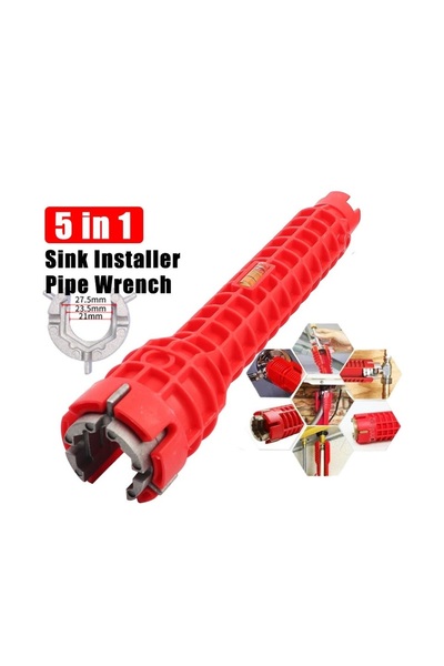 COMBAT Çok Fonksiyonlu Musluk Lavabo Batarya Montaj Anahtarı (5in1)