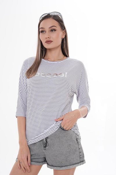 ŞİMAL تي شيرت نسائي فضفاض بأكمام كوع مطبوع من Becool 250020   -