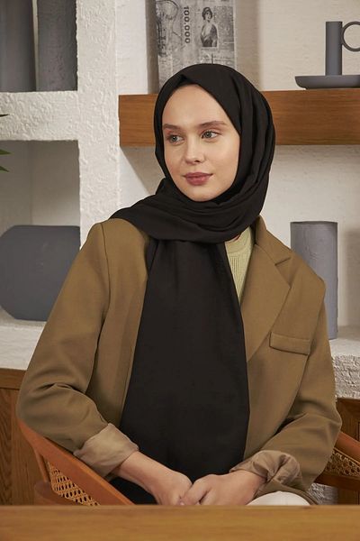 Şalland Black Cotton Shawl