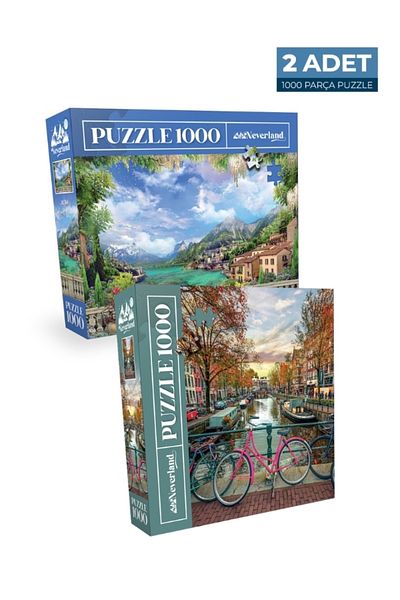 Neverland 1000 Pieces of 2 Puzzles - Seaside Scenery and Amsterdam