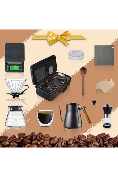 EqiEch V60 Drip Coffee Maker Set,10-piece Coffee Tool,Manual Pour Over Coffee Maker Set