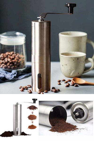 Binbirreyon Coffee Grinder Stainless Steel Coffee Grinder Different Grinding Sizes Ra652 with Ceramic Apparatus