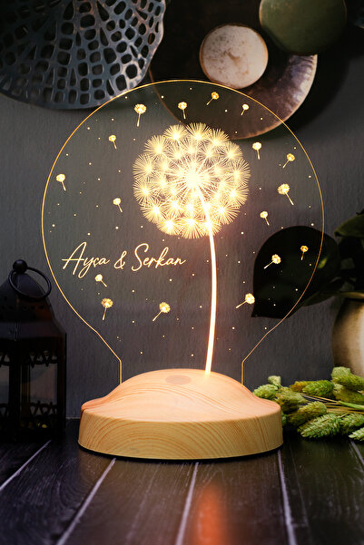 SEVGİLAMBASI Karahindiba Led Gece Lambası, Kişiye Özel Tasarımlı - İsimli Sev...