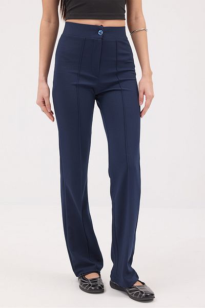 Addax High Waist Front Stitching Detail Wide Leg Pants Pn13891