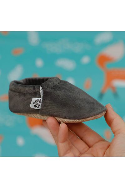 Ella Bonna Velvet Baby Booties, Non-Slip Sole, Nursery Shoes Booties