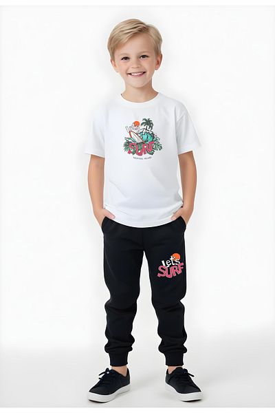 panios kids Surf Printed Boys' Double Pocket Bottom-Top Suit