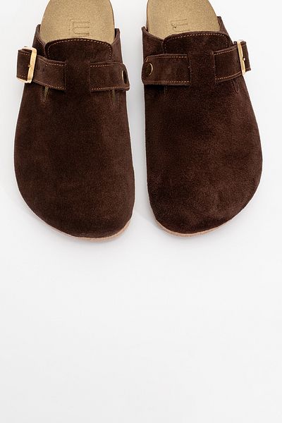 LuviShoes Gons Brown Suede Leather Women's Slippers