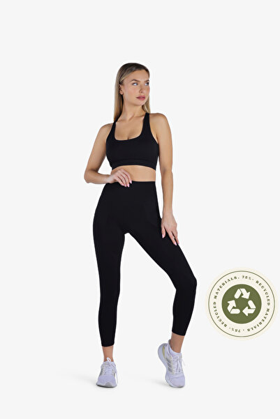 YesEco Women’s  Black Activewear High-Support Y-Back Padded Sports Bra | Recy...