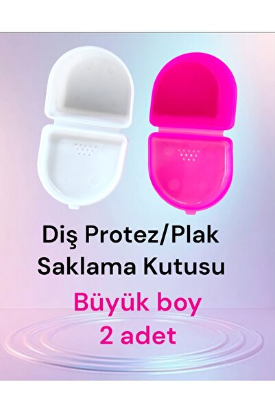 Vulli Diş Protez Diş Plak Saklama Taşıma Kutusu - 2 adet BÜYÜK BOY