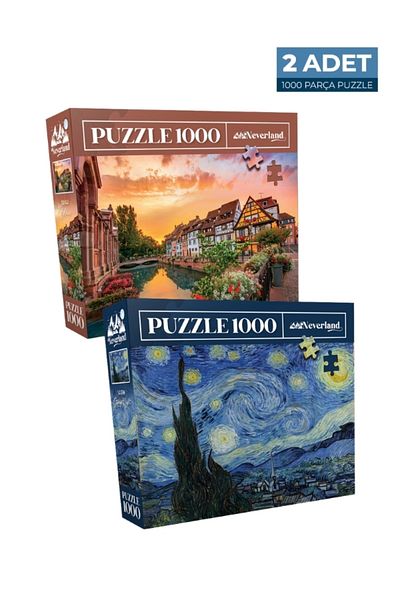 Neverland 2 Pcs 1000 Piece Puzzle - Colmar and Starry Night (Starry Night)