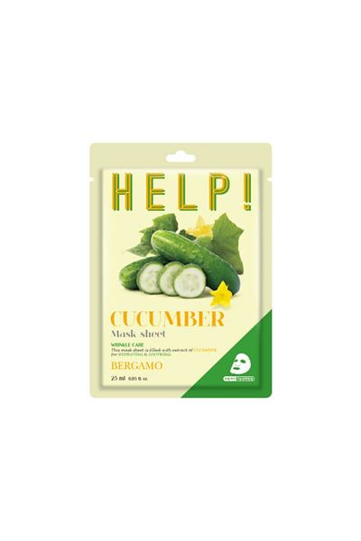 Bergamo Help! Cucumber Mask Sheet 25 ml - Smoothing sheet mask with cucumber extract BERGAMO HELP!