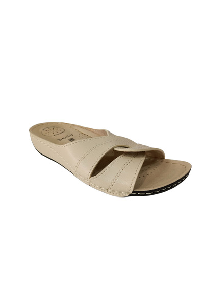 BENTO 16027 Beige Cross Magnetic Slippers