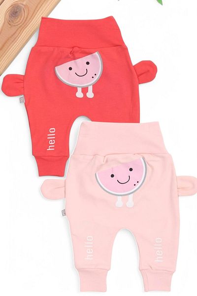 Egelite 2-Piece Baby Set with Newborn Ears and Watermelon Print for 0-3-6-9-12 Months Baby Girl - Single Bottom Pants and Leggings