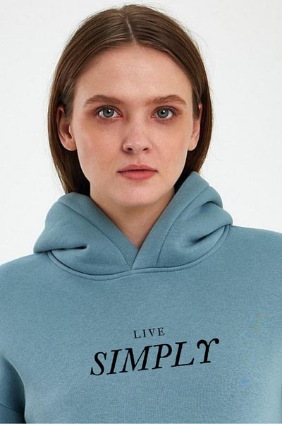 FİHA Unisex εμπριμέ με κουκούλα - Sage Leaf
