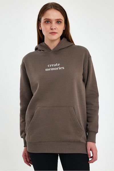 FİHA /2506-UNISEX BASKILI ΚΑΠΣΟΥΝΙ KAPŞONLU SWEAT - ΚΑΦΕ