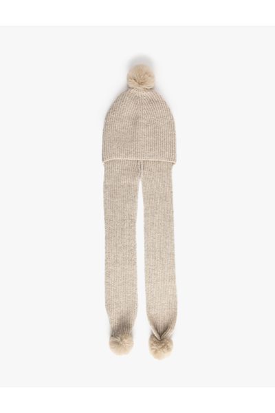 Koton Pompom Detailed Scarf Beret