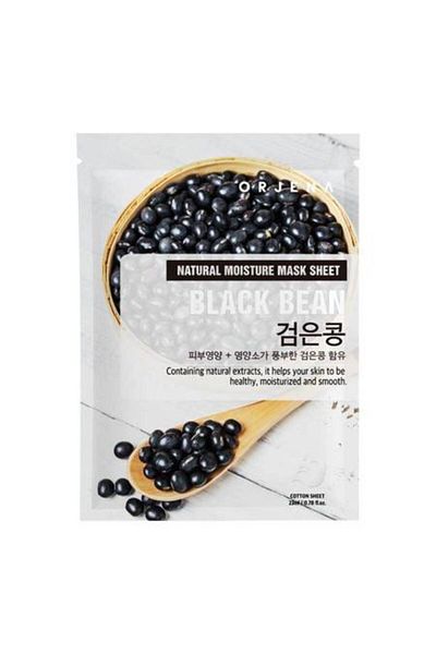 Orjena Natural Moisture Black Bean Mask Sheet, 23 ml - Hydrating black bean extract sheet mask