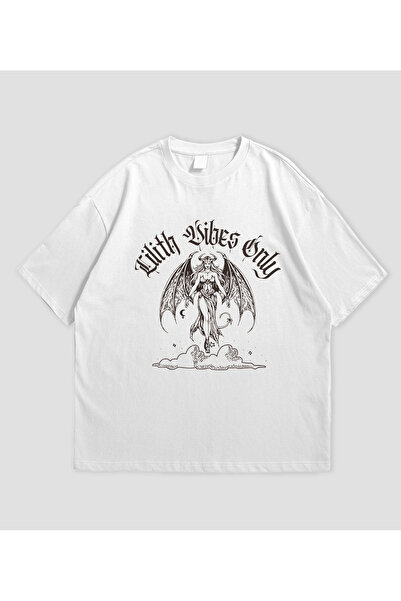 Adrift Tricou unisex supradimensionat cu design Lilith Vibes Only