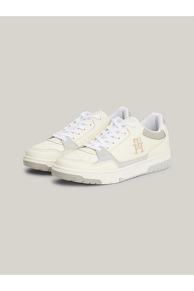 Tommy Hilfiger Men's Logo Regular Fit Lace-up Casual Beige Sneakers FM0FM04968-AEF