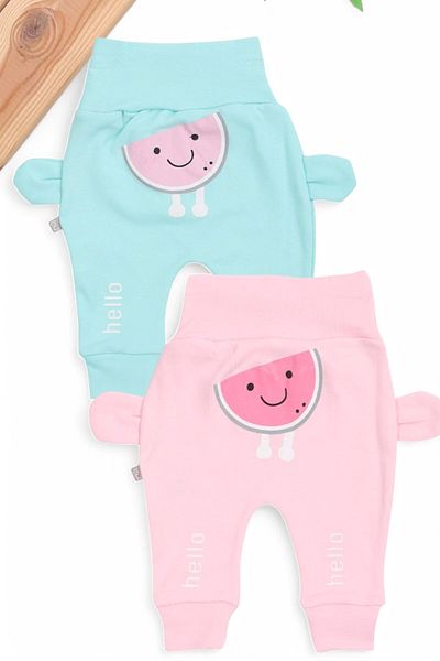 Egelite 2-Piece Baby Set with Newborn Ears and Watermelon Print for 0-3-6-9-12 Months Baby Girl - Single Bottom Pants and Leggings
