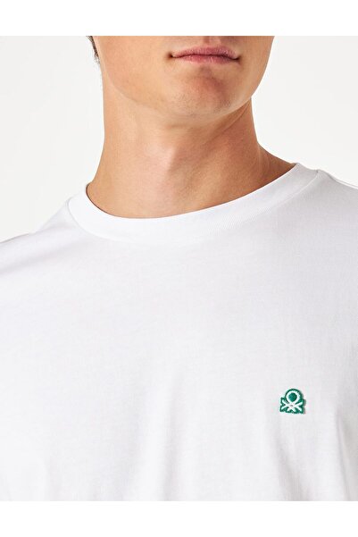 Benetton Ανδρικό μπλουζάκι με λογότυπο Benetton με λαιμόκοψη BEN.3MI5J1AF7