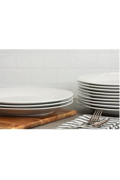 mastergold ( 25 CM ) 6 Piece Melamine White Serving Side Plates Easy to Store Durable Shatterproof Dishwasher