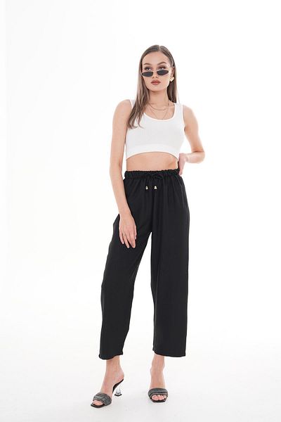 ŞİMAL Women's Rope Detailed Sofia Linen Trousers 250008   -