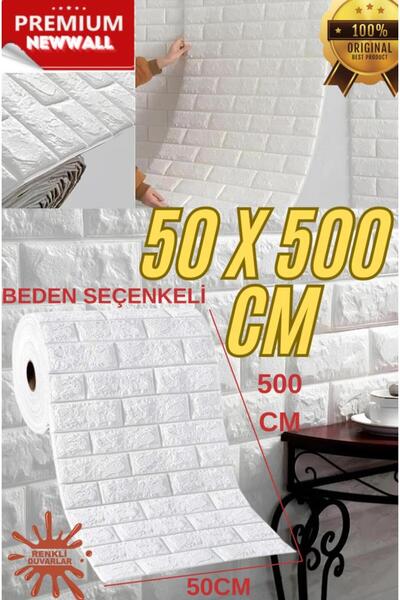 Renkli Duvarlar 5 Metre(2,5M2) Tek Parça Bütün Kendinden Yapışkanlı Duvar Kağıdı Esnek Köpük Paneli 3d Tuğla Desenli