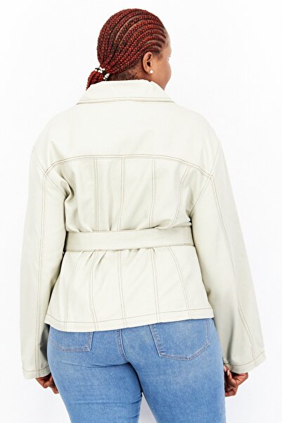 ASOS Women Curve Corset Detail Denim Jacket, Light Grey