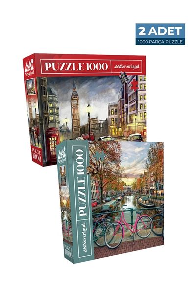 Neverland 2 Pcs 1000 Piece Puzzle - London and Amsterdam