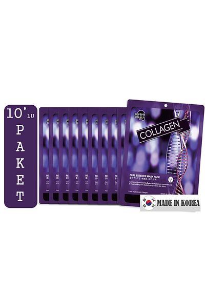 May Island 10 Pack Collagen Essence Paper Face Mask (RefILLED WITH NATURAL ELASTICITY)