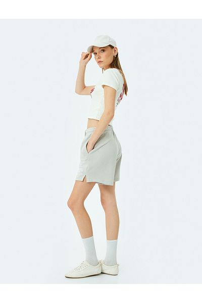 Koton Graue Damen-Shorts 5sal40059ık