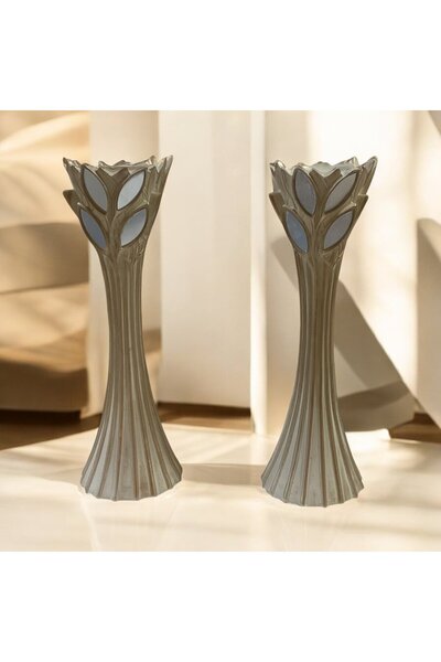 Gold home design 2’li Yaprak Aynalı Şamdan